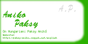 aniko paksy business card