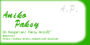 aniko paksy business card